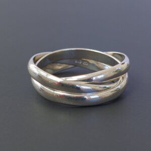 Sterling Triple Rolling “Trinity” Ring — Size 8.25